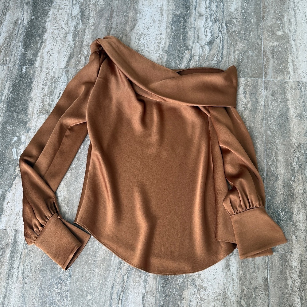 JONATHAN SIMKHAI ASYMMETRIC ONE SHOULDER TOP XS - Picture 3 of 10